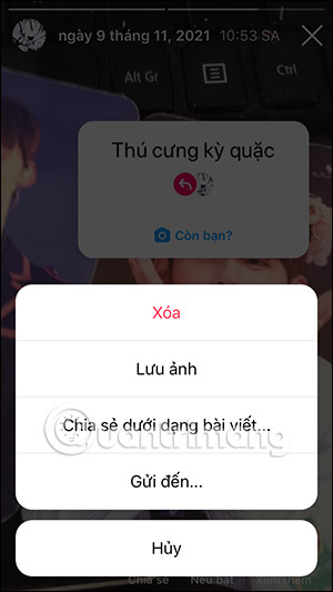 Tùy chọn Story Instagram đã đăng