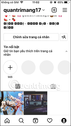 Tạo tin nổi bật Instagram