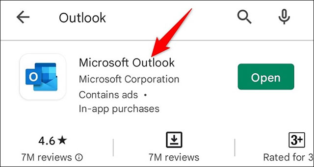Chọn “Microsoft Outlook”