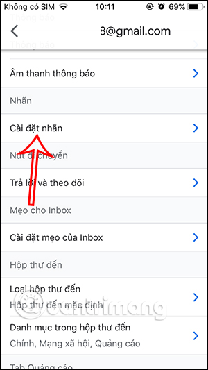 Cài đặt nhãn trong Gmail