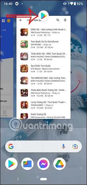 Nhấn và giữ ứng dụng trên Xiaomi