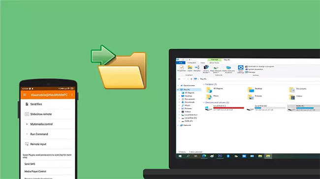 KDE Connect cho phép chuyển file giữa các thiết bị