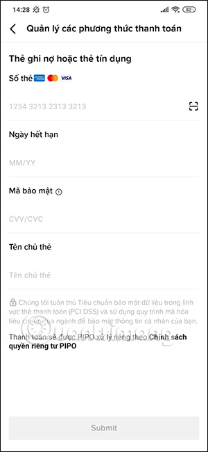 Thêm thẻ thanh toán trên TikTok Shop