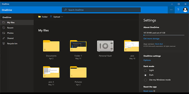 OneDrive trong Windows 10