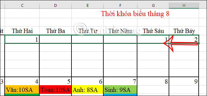 Cách tạo thời khóa biểu trong Excel - Ảnh minh hoạ 16