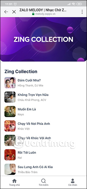 Bài hát của Zing