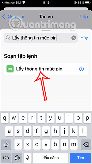 Lấy thông tin mức pin