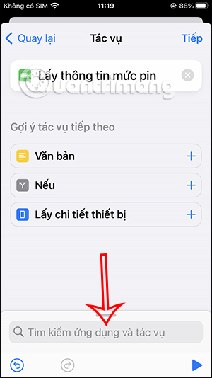 Tìm tác vụ Đọc văn bản