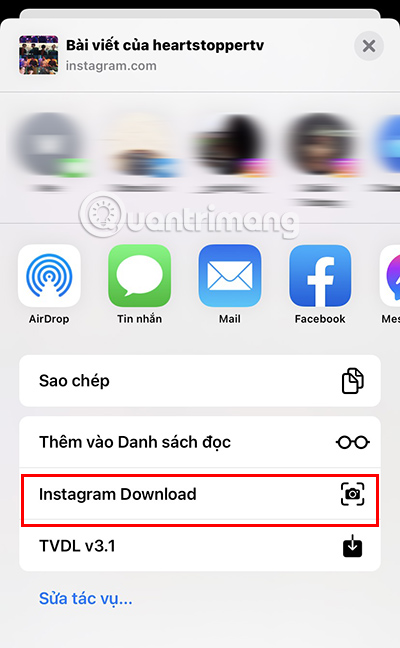 Nhấn vào Instagram Download.