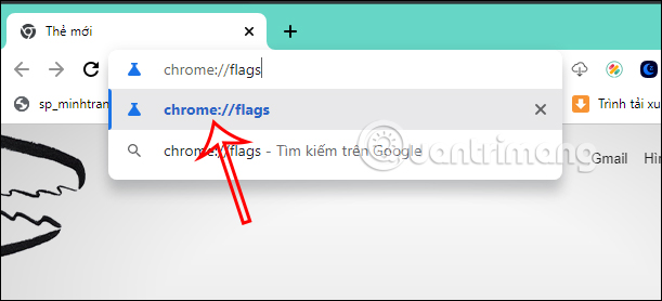 Truy cập flags trên Chrome