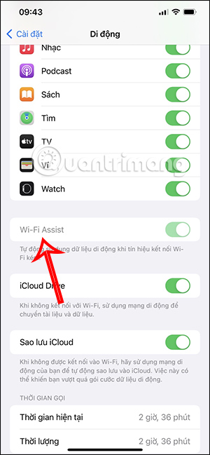 Tắt tự động dùng data iPhone