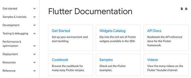 Cấu trúc phần tài liệu tham khảo trong Flutter