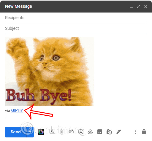 Chọn ảnh GIF gửi Gmail