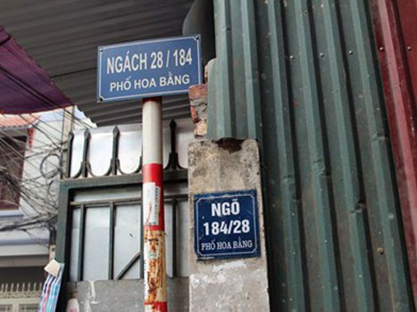 Cách đánh địa chỉ nhà, phố phường