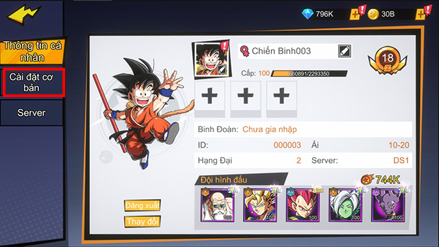 Ấn vào Cài đặt ở phía bên trái màn hình.