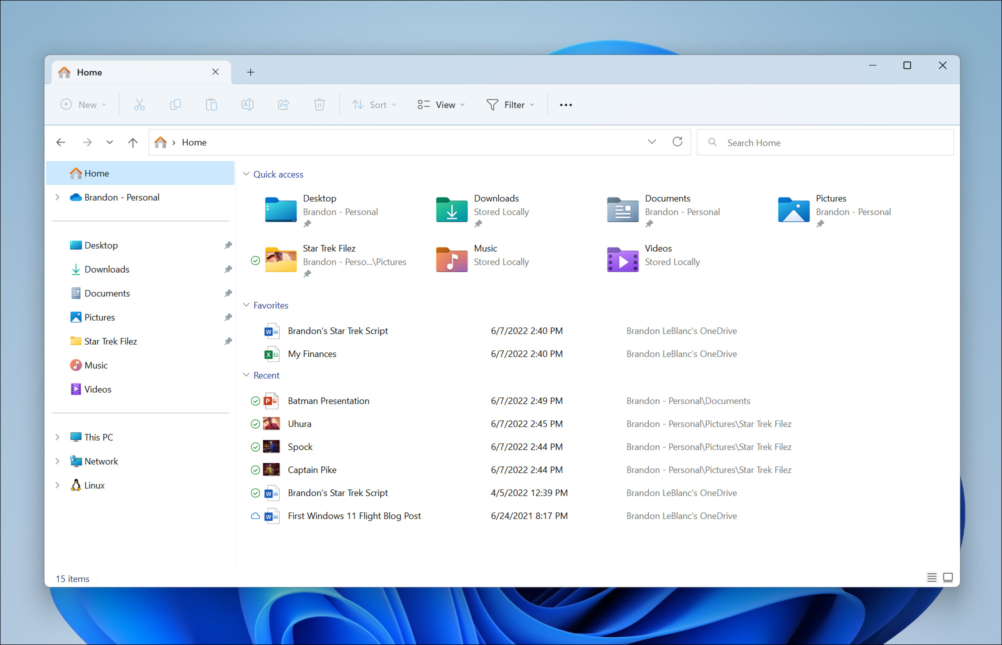 Giao diện dạng tab trong File Explorer trên Windows 11