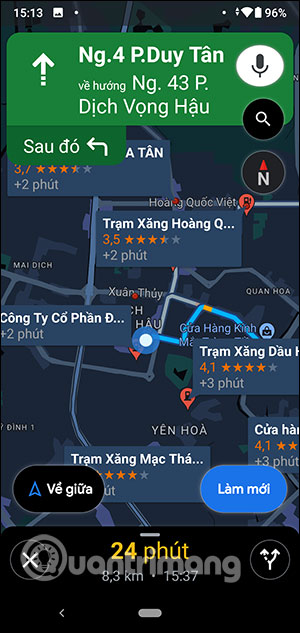 Xem xăng theo tuyến di chuyển trên Google Maps