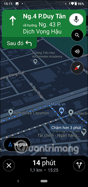 Bản đồ đường đi tới trạm xăng