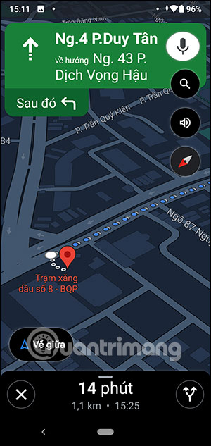 Tới trạm xăng trên Google Maps