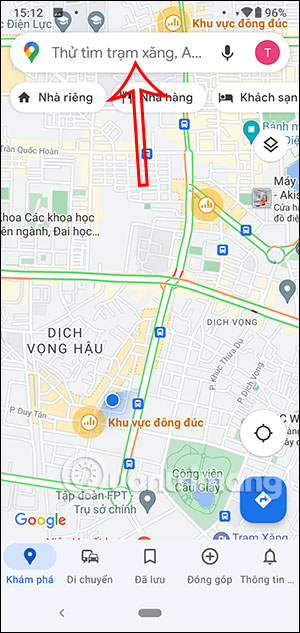 Tìm địa điểm di chuyển trên Google Maps