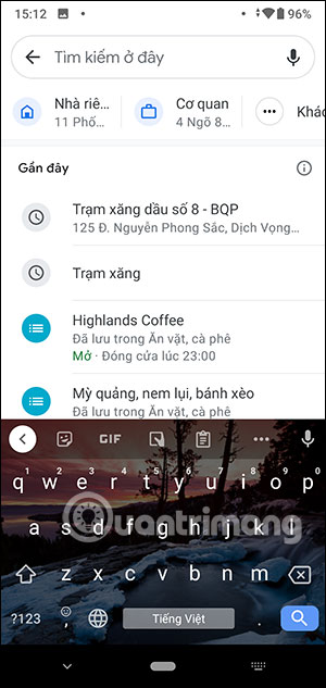 Nhập vị trí di chuyển