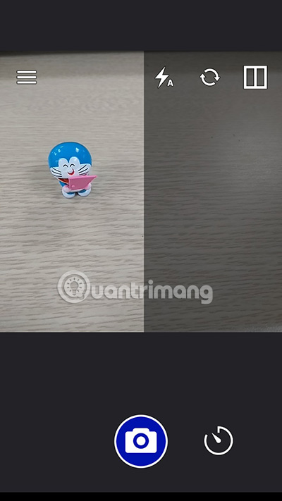 Chụp ảnh đầu tiên với khung hình bên trái