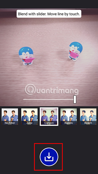 Nhấn biểu tượng Tải xuống để lưu lại hình ảnh hoàn chỉnh.