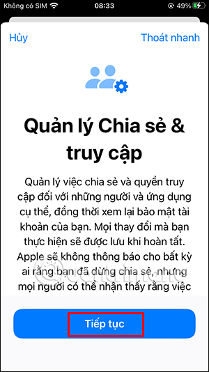 Danh sách chia sẻ và truy cập