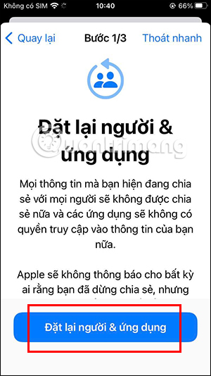 Đặt lại người và ứng dụng