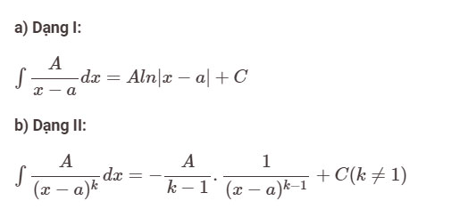 Tích phân hàm số hữu tỉ dạng 1