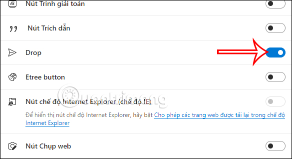 Bật Drop trên Microsoft Edge 