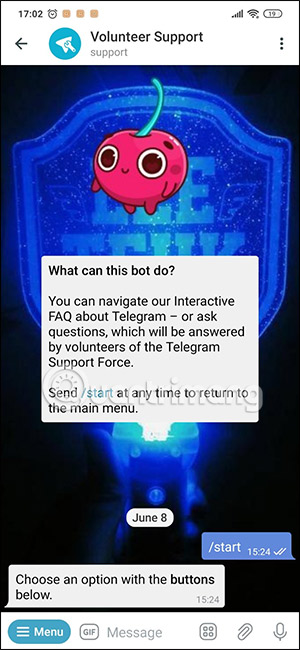 Hiện hình nền Telegram của bạn