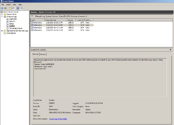 Lịch sử đăng nhập, đăng xuất