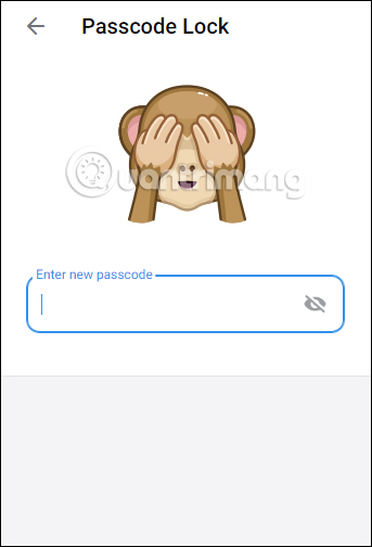 Nhập Passcode Lock Telegram