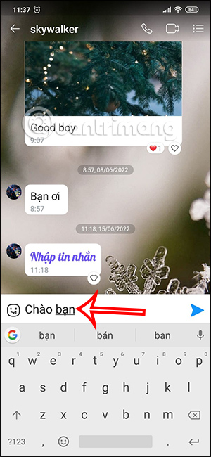 Tin nhắn Zalo đổi cỡ chữ