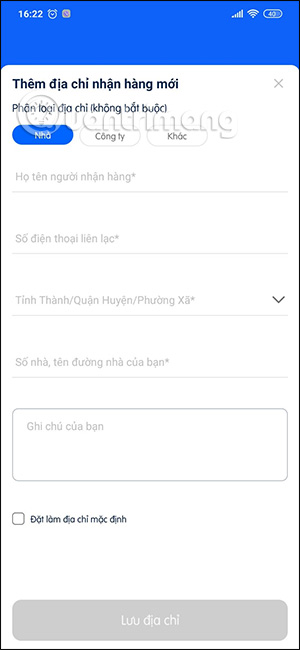 Lưu địa chỉ trên Pharmacity