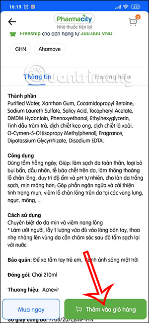 Thêm sản phẩm vào giỏ hàng