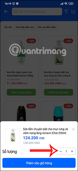 Chọn số lượng sản phẩm