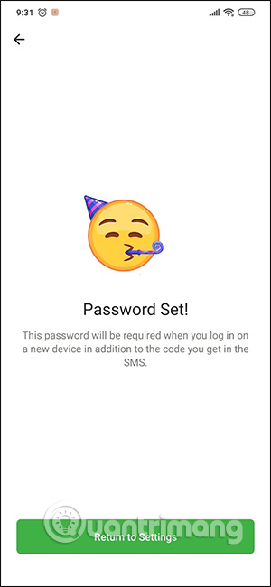 Tạo mã bảo mật trên Telegram
