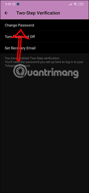 Thay đổi mã bảo mật trên Telegram
