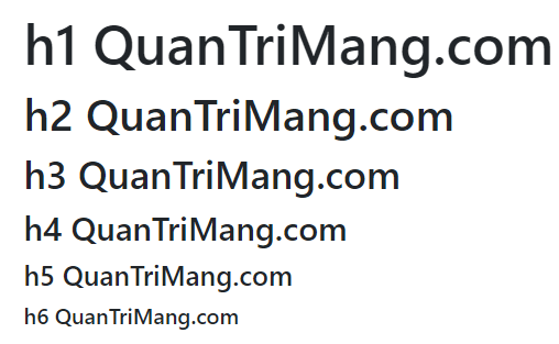 Class .h1 tới h6 kết hợp với các thẻ khác