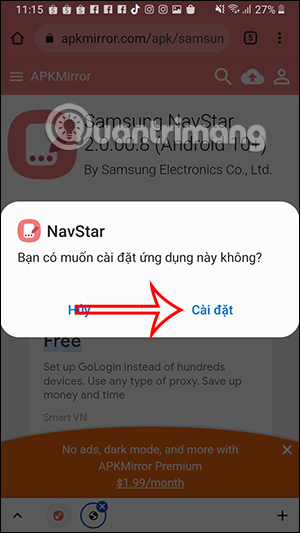 Cài ứng dụng NavStar