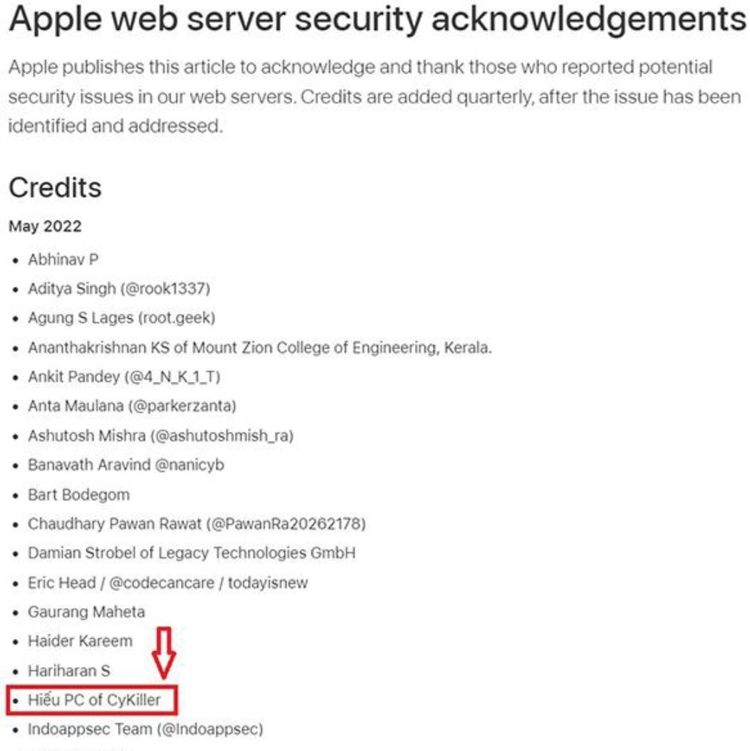 Hiếu PC được Apple vinh danh
