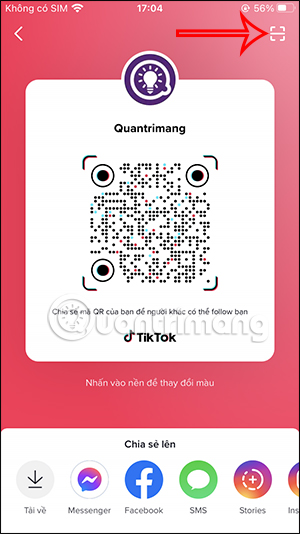 Biểu tượng quét mã QR TikTok