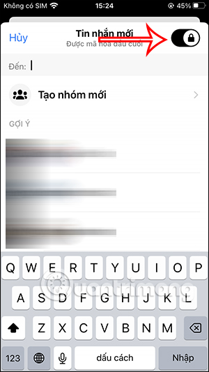 Bật mã hóa tin nhắn Messenger