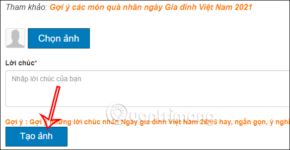 Tạo thiệp Ngày gia đình Việt Nam online