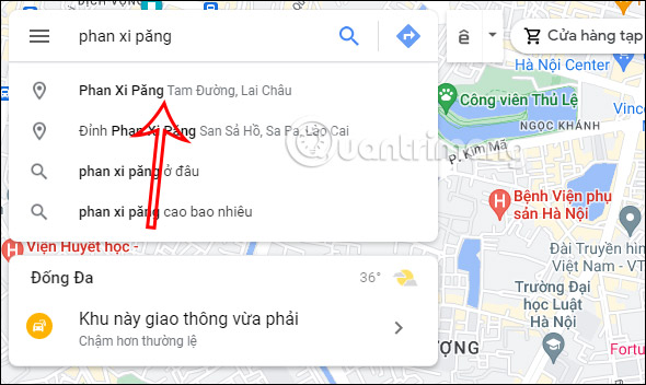 Google Maps máy tính