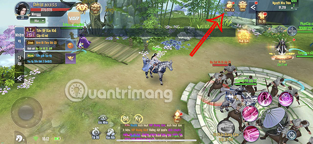 Tại giao diện chính của game, nhấn vào biểu tượng Phúc Lợi.