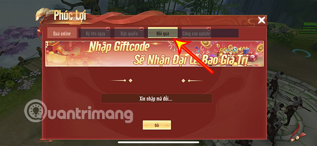 Tại phần Phúc Lợi, chọn Đổi quà.