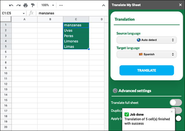 Nội dung đã được dịch